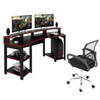 Kit 2 Peças Com Mesa Gamer Me4167 Com Cadeira De Escritório D
