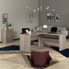 Kit 2 Peças Com Mesa Para Escritório Em L E Armário Multiuso