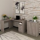 Kit 2 Peças Com Mesa Para Escritório Em L E Armário Multiuso