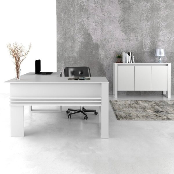 Kit 2 Peças Com Mesa Para Escritório Em L E Armário Multiuso