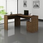 Kit 2 Peças Com Mesa Para Escritório Em L E Estante Livreiro