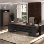 Kit 2 Peças Com Mesa Para Escritório Presidente Em Tamburato