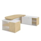 Kit 2 Peças Com Mesa Presidente Em Tamburato E Balcão Organiz