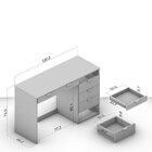 Kit 2 Peças Escrivaninha 120 Cm 7 Gavetas Com Estante Multius