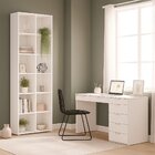 Kit 2 Peças Escrivaninha 120 Cm 7 Gavetas Com Estante Multius