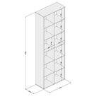 Kit 2 Peças Escrivaninha 120 Cm 7 Gavetas Com Estante Multius