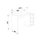 Kit 2 Peças Escrivaninha 3 Gavetas Estante Livreiro 5 Pratele