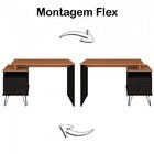 Kit 2 Peças Escrivaninha Com Estante Escada Estilo Industrial