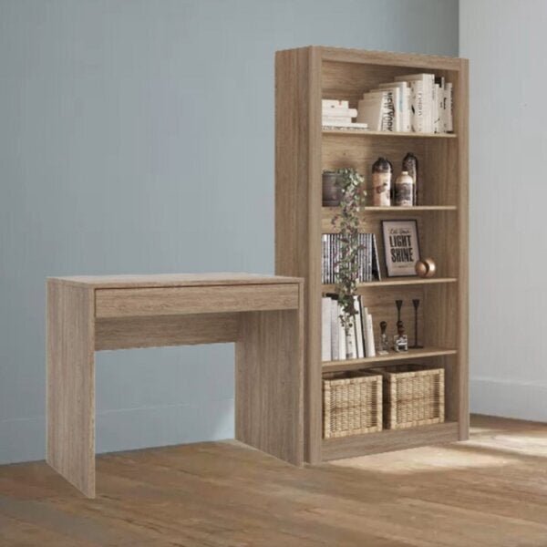 Kit 2 Peças Escrivaninha Facility Com Estante