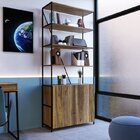 Kit 2 Peças Estante 2 Portas E Escrivaninha Industrial Espres