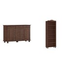 Kit 2 Peças Estante 5 Prateleiras E Balcão 3 Portas 100% Made