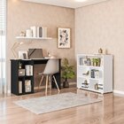 Kit 2 Peças Mesa Escrivaninha Com 3 Nichos Veneta E Estante M