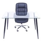 Kit 2 Peças Mesa Taurus Vidro E Cadeira Presidente Boston Esp