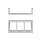 Kit 2 Peças Nicho Prateleira Para Banheiro Branco 40 X 12cm