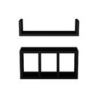 Kit 2 Peças Nicho Prateleira Para Banheiro Preto 40 X 12cm