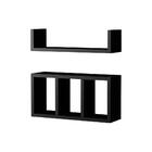 Kit 2 Peças Nicho Prateleira Para Banheiro Preto 40 X 12cm