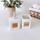 Kit 2 Peças Para Banheiro Lavabo Em Cerâmica Bath Dispenser S