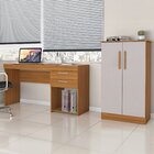 Kit 2 Peças Para Escritório Com Escrivaninha 120cm E Armário