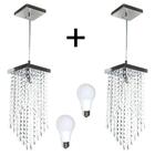 Kit 2 Pendente 7201 Cromado Brilhante C/lamp. 15x1,50cm