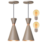 Kit 2 Pendente  Luminária Mini Pequim Fendi 24cm + Led G45