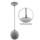 Kit 2 Pendente Bola Branco/cromado /1 3001 + Lamp