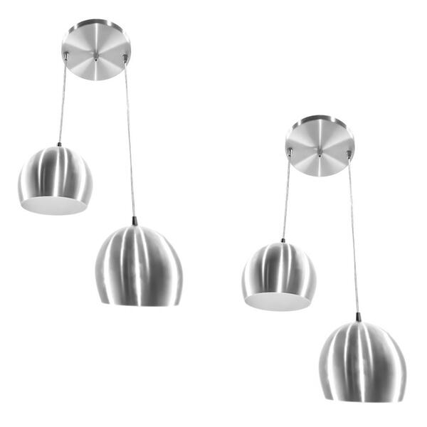 Kit 2 Pendente Bola Cromado Escovado /2 3002