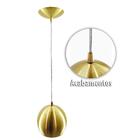 Kit 2 Pendente Bola Dourado Escovado /1 3001 + Lamp