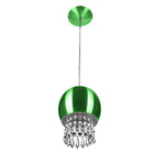 Kit 2 Pendente Bola Pequena 15cm Verde Met. Cristal Acrilico