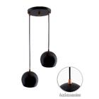 Kit 2 Pendente Bola Preto/cobre /2 3002 + Lamp