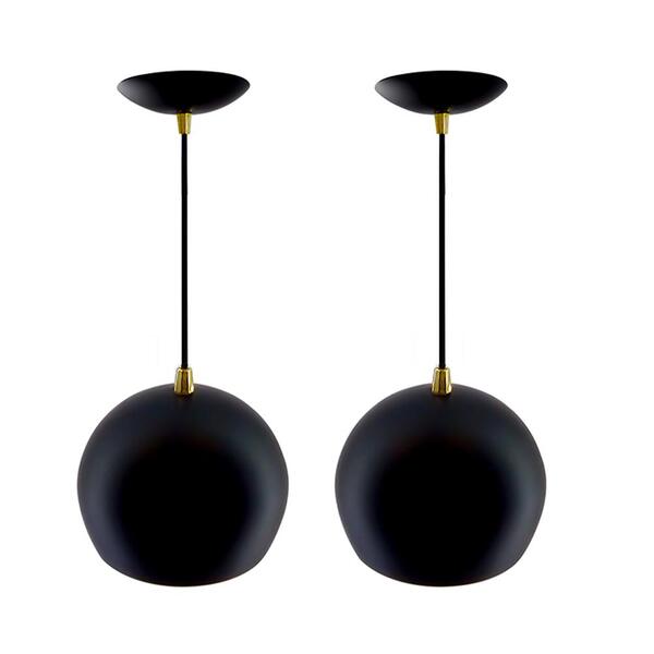 Kit 2 Pendente Bola Preto/dourado /1 3001