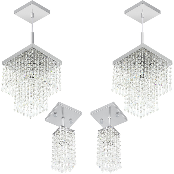 Kit 2 Pendente Cristal Acrilico Marrycrillic  +2 Clearcrilic