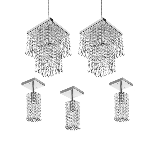 Kit 2 Pendente Cristal Acrilico Marrycrillic  +3 Clearcrilic