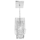 Kit 2 Pendente Cupula Quadrado Clearfio Cristal Acr. Branco