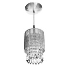 Kit 2 Pendente Cupula Redondo Clearfio Cristal Acr. Prata