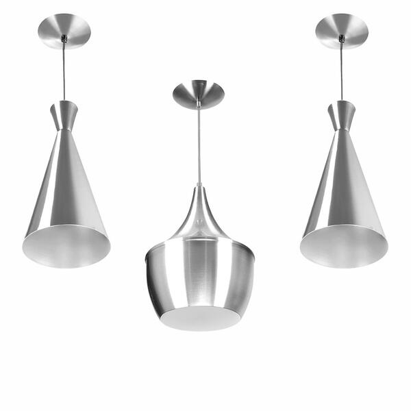 Kit 2 Pendente Funil Gourmet E 1 Balão New York Escovado