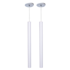 Kit 2 Pendente Luminária Tubo Branco 50 Cm + Lâmpada Led Bran
