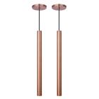 Kit 2 Pendente Luminária Tubo Cobre Rose Gold 50 Cm + Lâmpada