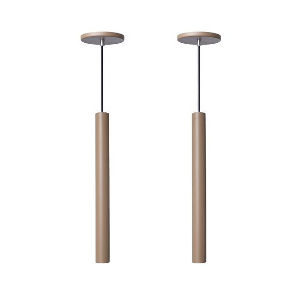 Kit 2 Pendente Luminária Tubo Fendi 30 Cm + Lâmpada Led Branc