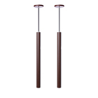 Kit 2 Pendente Luminária Tubo Marrom 40cm + Led Canopla 6cm L