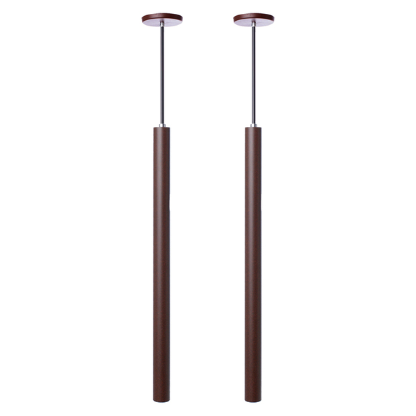 Kit 2 Pendente Luminária Tubo Marrom 50cm Canopla 6cm