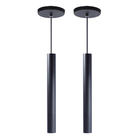 Kit 2 Pendente Luminária Tubo Preto 30 Cm + Lâmpada Led Branc