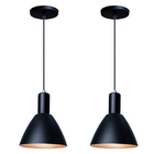 Kit 2 Pendente Lustre Luminária Atenas Em Alumínio Preto