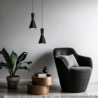 Kit 2 Pendente Lustre Luminária Cone Moscou 39cm Preto