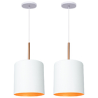 Kit 2 Pendente Lustre Luminária Lisboa Branco