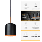 Kit 2 Pendente Lustre Luminária Lisboa Preto