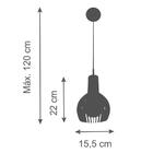 Kit 2 Pendente Madeira Gota M 22x15.5cm Natural Bivolt