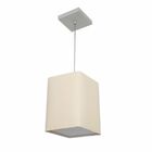 Kit/2 Pendente Md-4007 Cúpula  Quadrado 25/16x16cm Algodão Cr