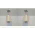 Kit/2 Pendente Md-4007 Cúpula Em Tecido Quadrado 25/16x16cm R