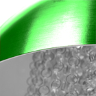 Kit 2 Pendente Meia Lua 40cm Verde Metalico Cristal Acrilic