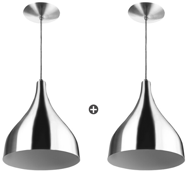 Kit 2 Pendente Milão Pequena Escovado Sala Cozinha Quarto